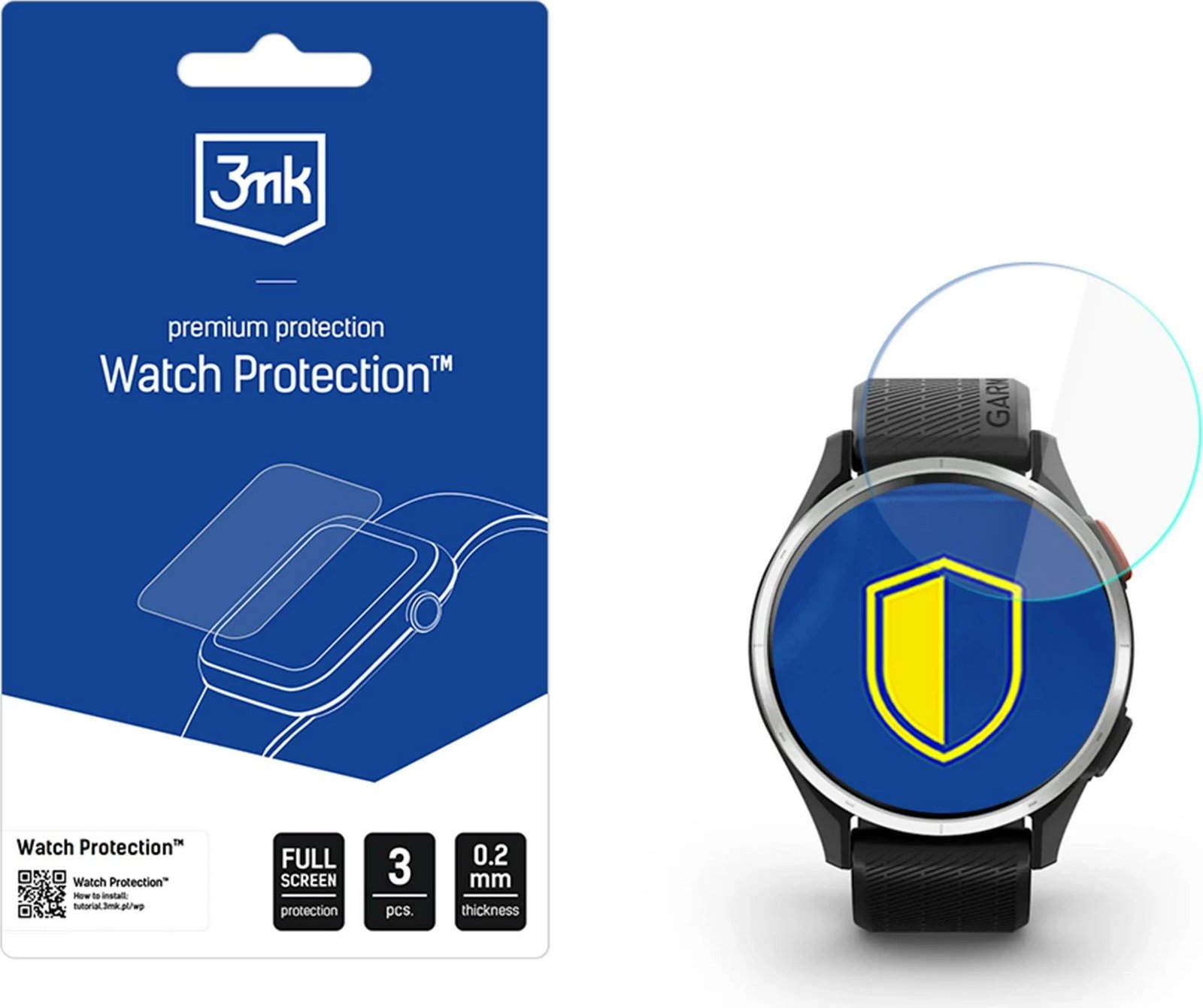 Mbrojtës ekrani për smartwatch 3mk Protection ARC, për Garmin Approach S44/S50 42mm, Set 3 copë