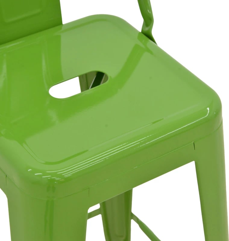 Karrige për bar me shpinore, metalike, ngjyrë e gjelbër, Utopia, 42x42x86cm