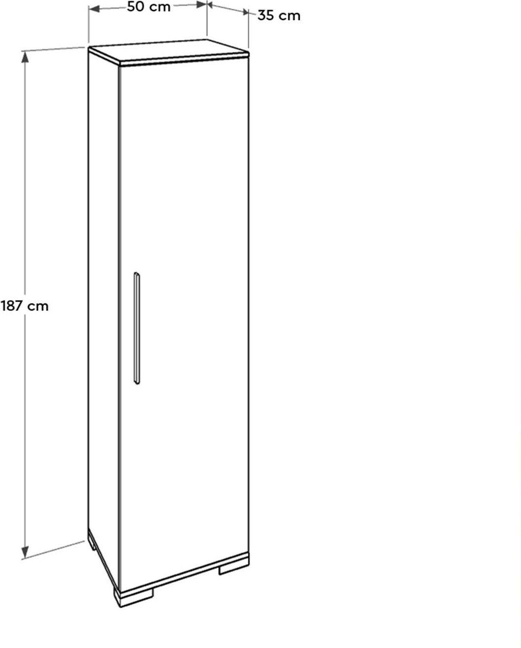 Dollap multifunksional, ngjyrë e bardhë, Hanah Home, Adr-408-Pp-1, 50x187x35 cm