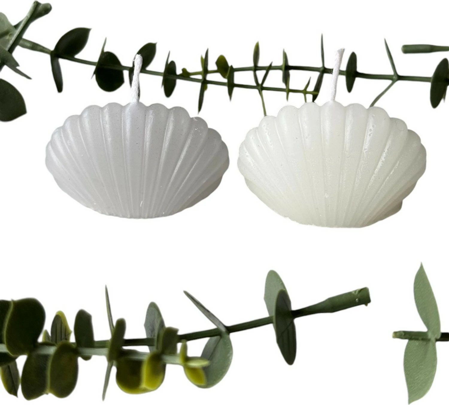 Set qirinjsh (2 copë), Evila Originals, Glamour Candle 3M, ngjyrë e bardhë