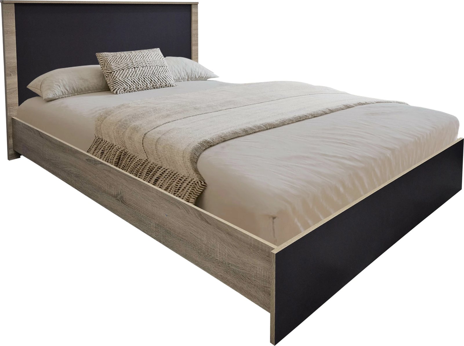 Set dhome gjumi Athos, sonoma-antracit, krevat 140x200cm, set 4 pjesësh