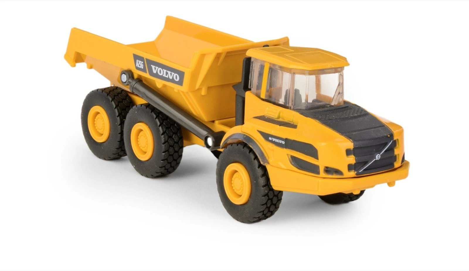 Kamion lodër Daffi Volvo Mini A25G, metal dhe plastikë, për djem, e verdhë