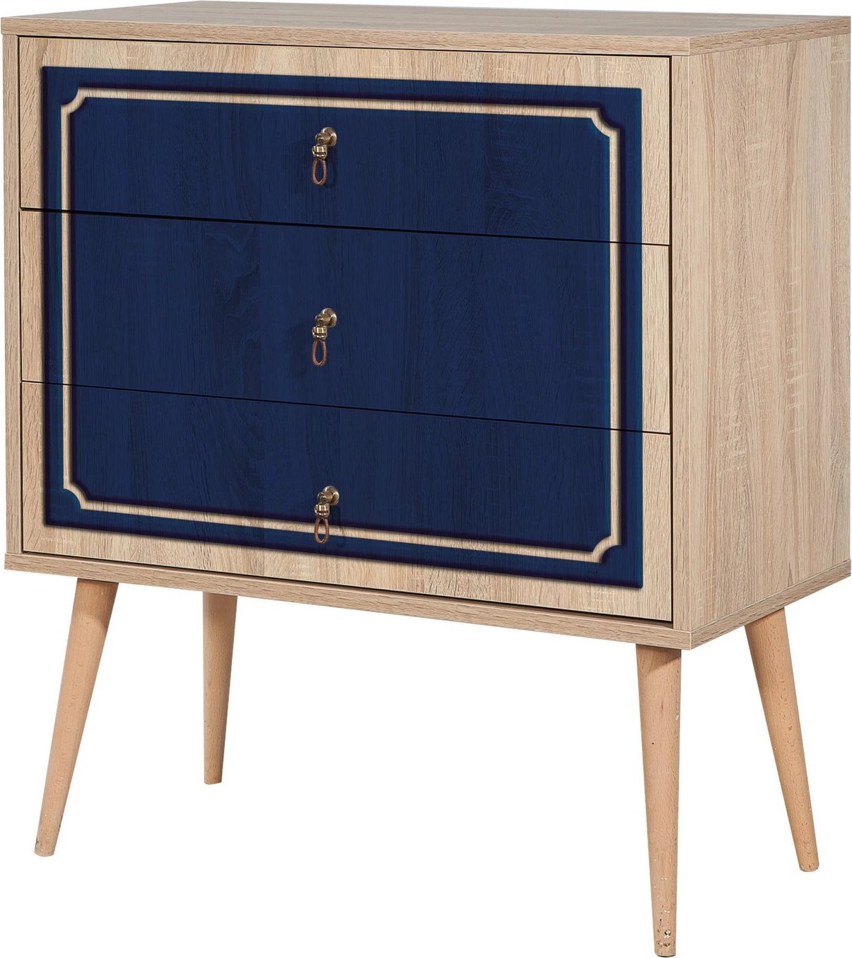 Komodë Hanah Home, Trio - 620, ngjyrë lisi Sonoma, 3 sirtarë