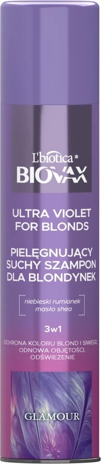 Shampon i thatë për femra BIOVAX Ultra Violet për bionde, 200ml
