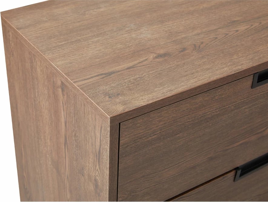 Komodë Nuez me 6 sirtarë, ngjyrë arre, 137x39x83