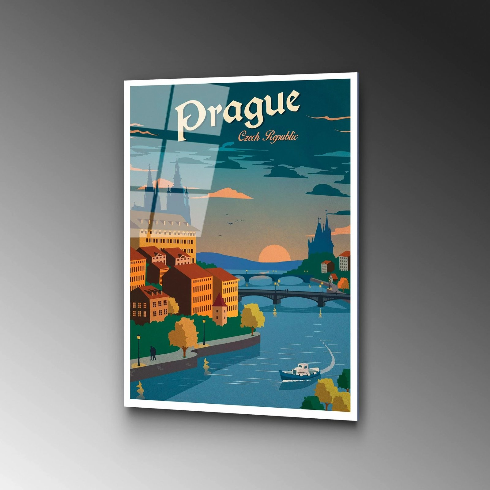 Pikturë dekorative prej xhami të temperuar, shumëngjyrëshe, Wallity UV-997, 30x45cm