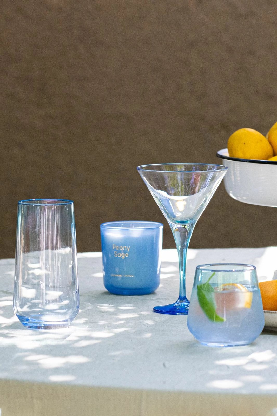 Set gotash prej qelqi (4 copë), Hermia Concept, Marsilya 470, blu dhe turquoise