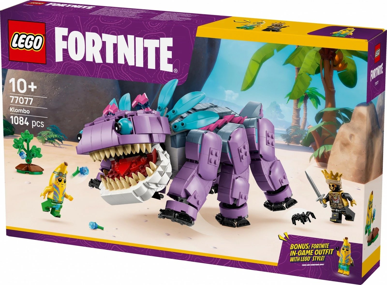 Set ndërtimi LEGO Fortnite Klombo 77077, 1084 pjesë, për fëmijë 10+, vjollcë