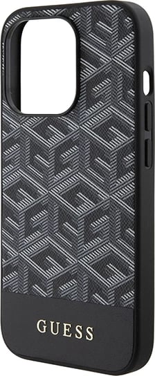 Mbështjellës Guess G Cube Stripes MagSafe për iPhone 15 Pro, i zi