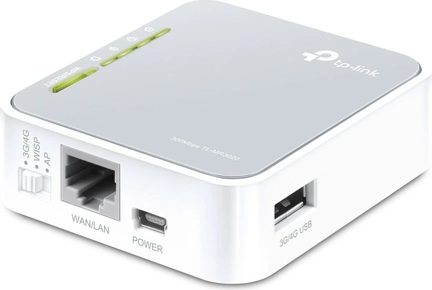 Router TP-Link TL-MR3020, Wi-Fi 4, 3G, Ethernet LAN, Silver, White