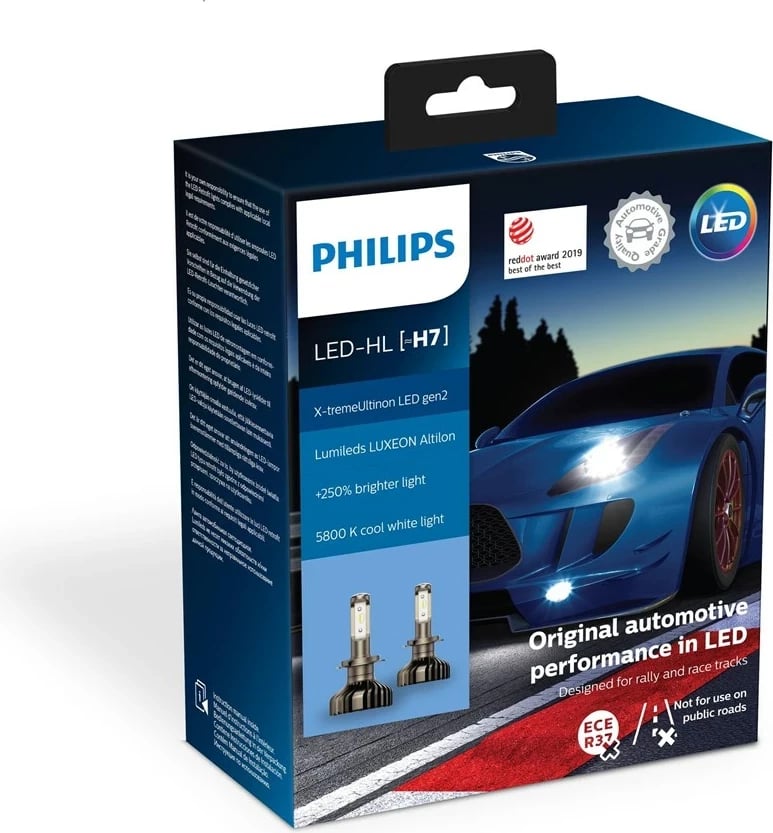 Llamba LED Philips për vetura, Lumileds, Dritë e bardhë e ftohtë, Set 2 copë