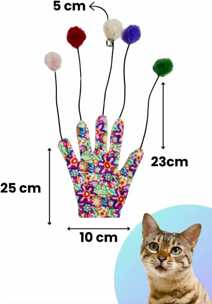 Lodër mace, dorezë shumëngjyrëshe, Paws & Whiskers, Miyav 1015