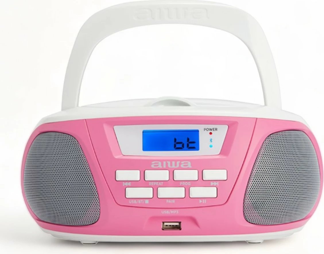 Radio Boombox Portativ me Bluetooth, CD dhe MP3 AIWA BBTU-300PK (Pembe)