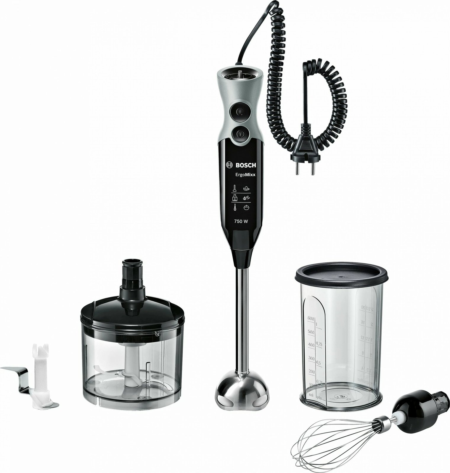 Blender dorë Bosch MSM67170, 750 W, funksion Pulse, Ngjyrë e zezë dhe argjendtë