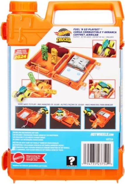Set lodrash Hot Wheels Monster Trucks Fuel 'N Go, Motosaurus, 1:64, shumëngjyrësh