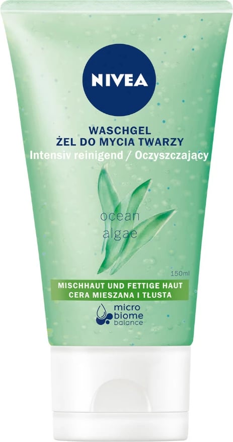 Xhel për larje fytyre Nivea për femra për lëkurë të kombinuar dhe të yndyrshme, 150ml