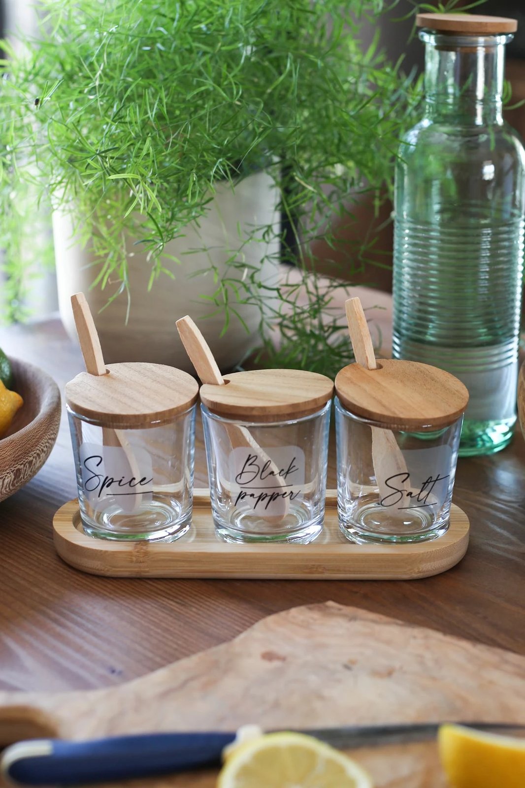 Set kavanozash për erëza (3 copë), Hermia Concept, Marsala Bambu