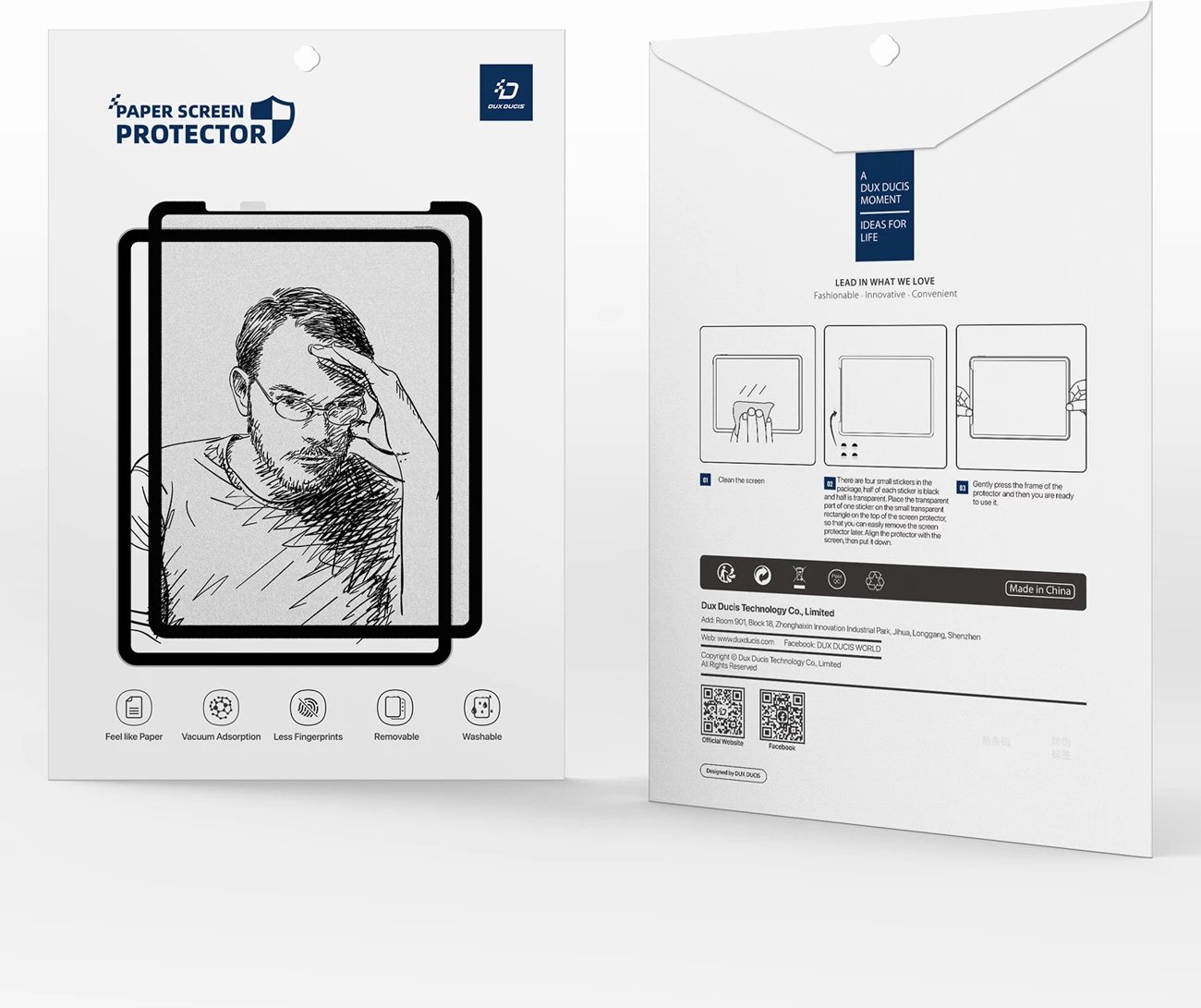 Mbrojtës ekrani paperlike Dux Ducis Naad për iPad Air 13" (2024/2025), kornizë e zezë
