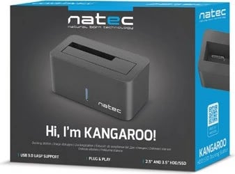 Stacion docking Natec Kangaroo NSD-0954 për HDD 2.5''/3.5'', USB 3.0, i zi
