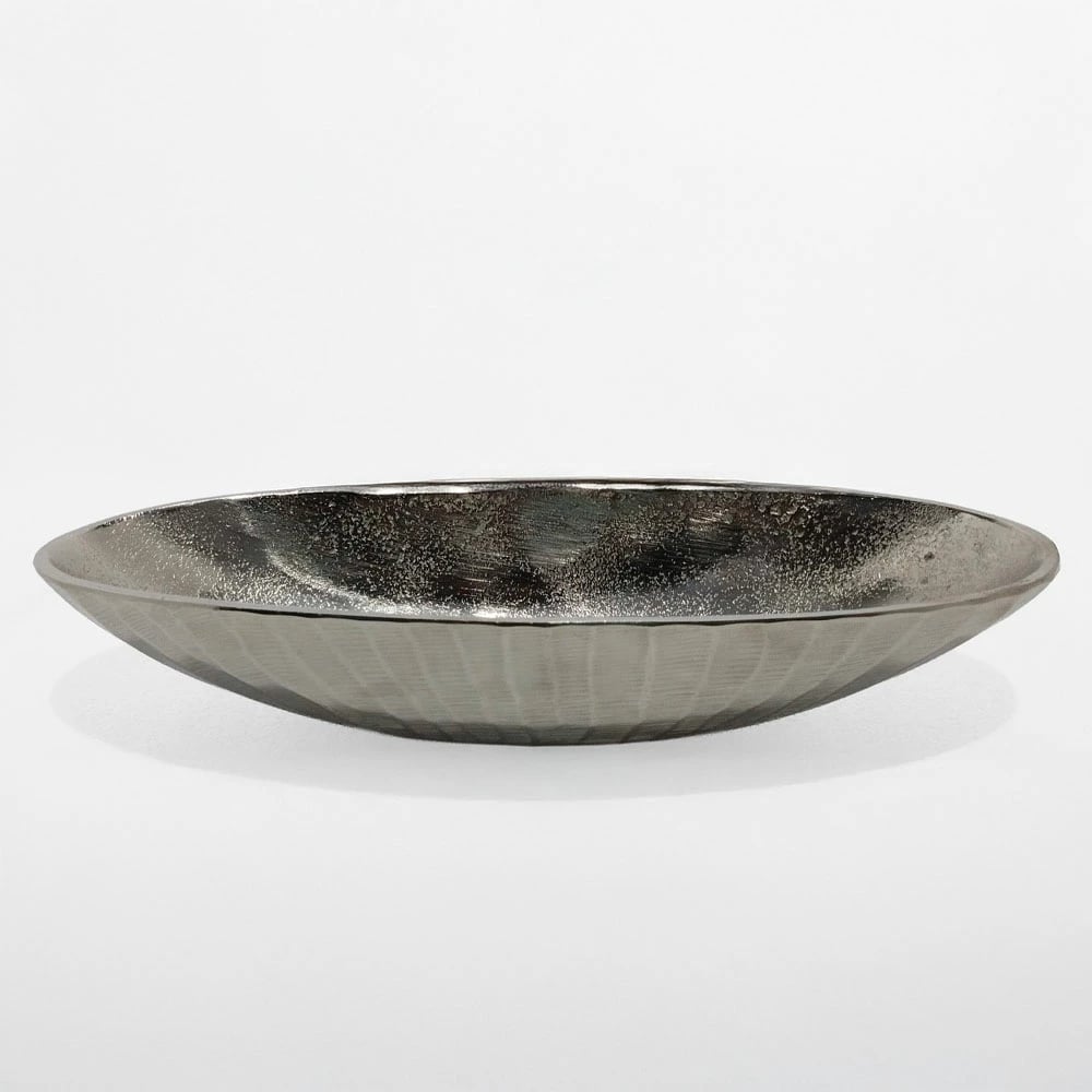 Enë dekorative CIOTO, alumin, ngjyrë argjendi, 37x15x8 cm