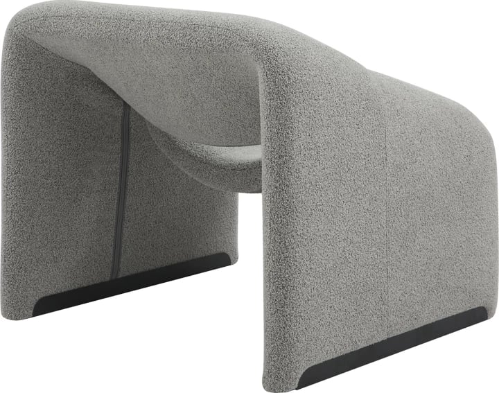 Karrige Clous, pëlhurë bouclé, ngjyrë e hirtë e çelët, 86x77x73.5cm