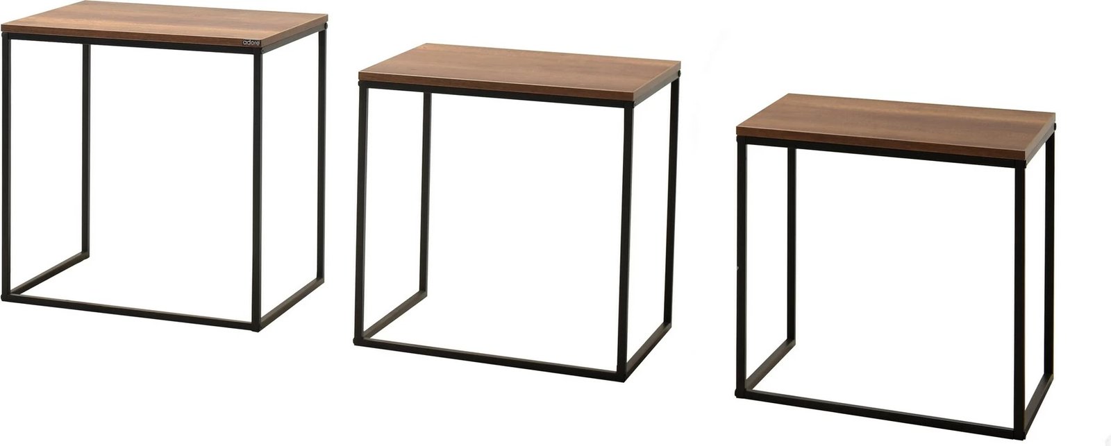 Set tavolinash ndihmëse, 3 copë, ngjyrë arre, Hanah Home, Shp-933-Oo-1