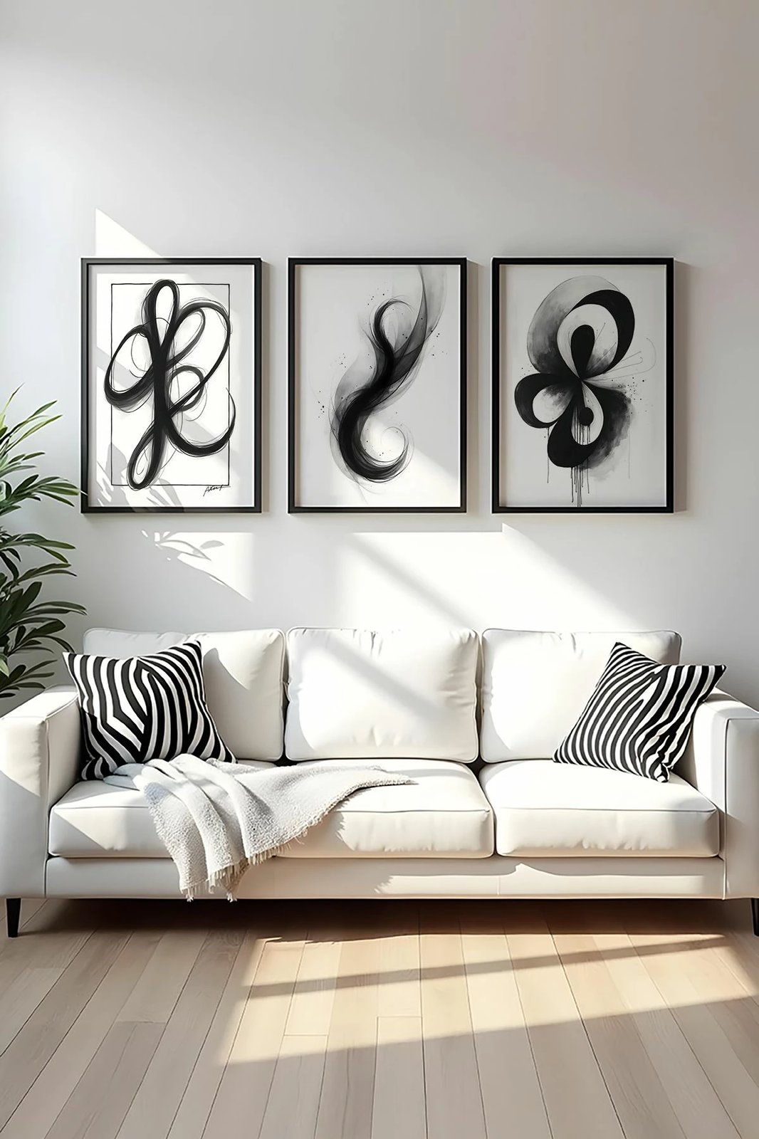 Pikturë dekorative me kornizë MDF (3 copë), Wallity, Huhu430, 50x35cm