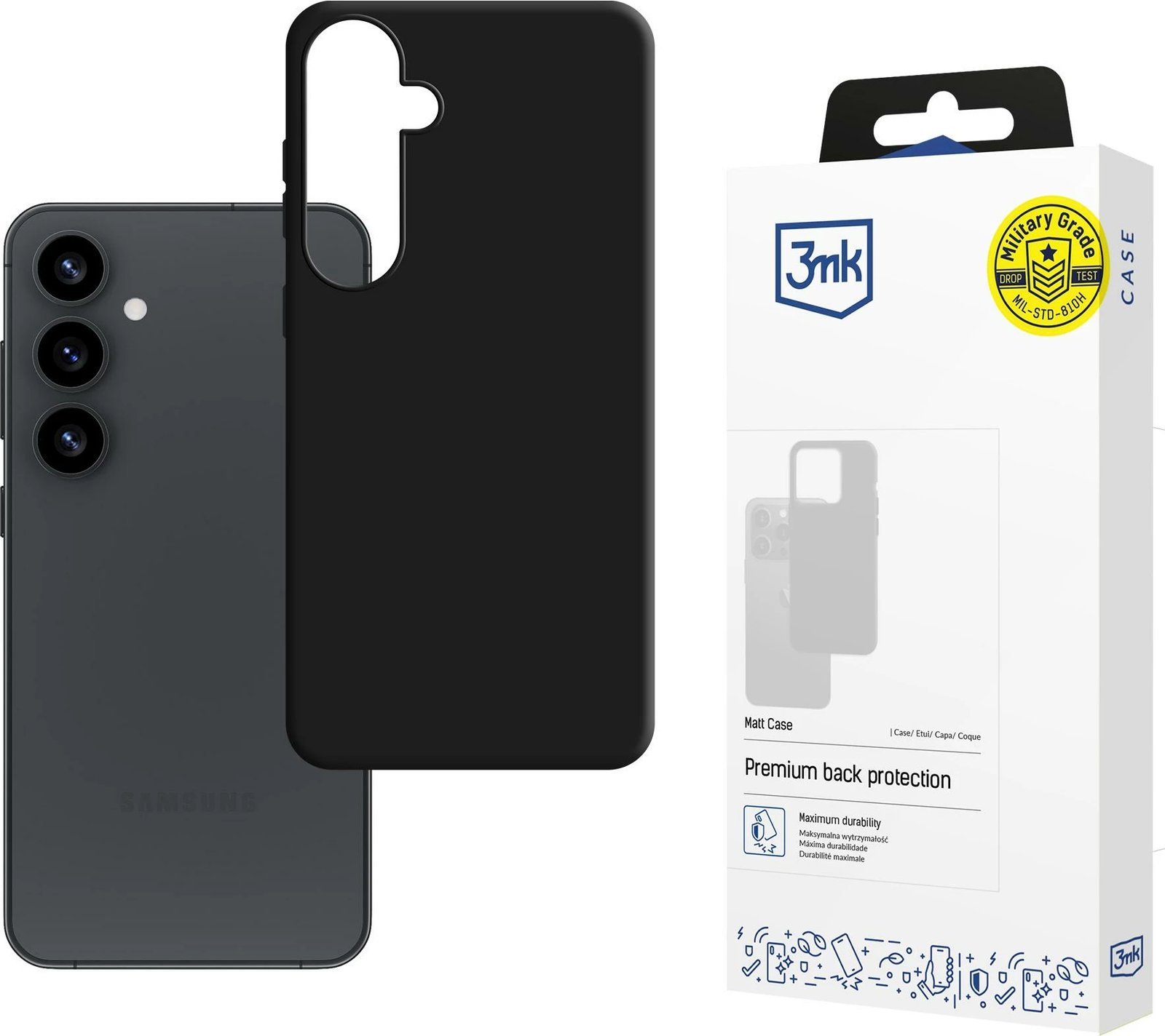 Mbështjellës 3mk Matt Case për Samsung Galaxy S25, i zi Mbështjellës 3mk Matt Case për Samsung Galaxy S25, i zi