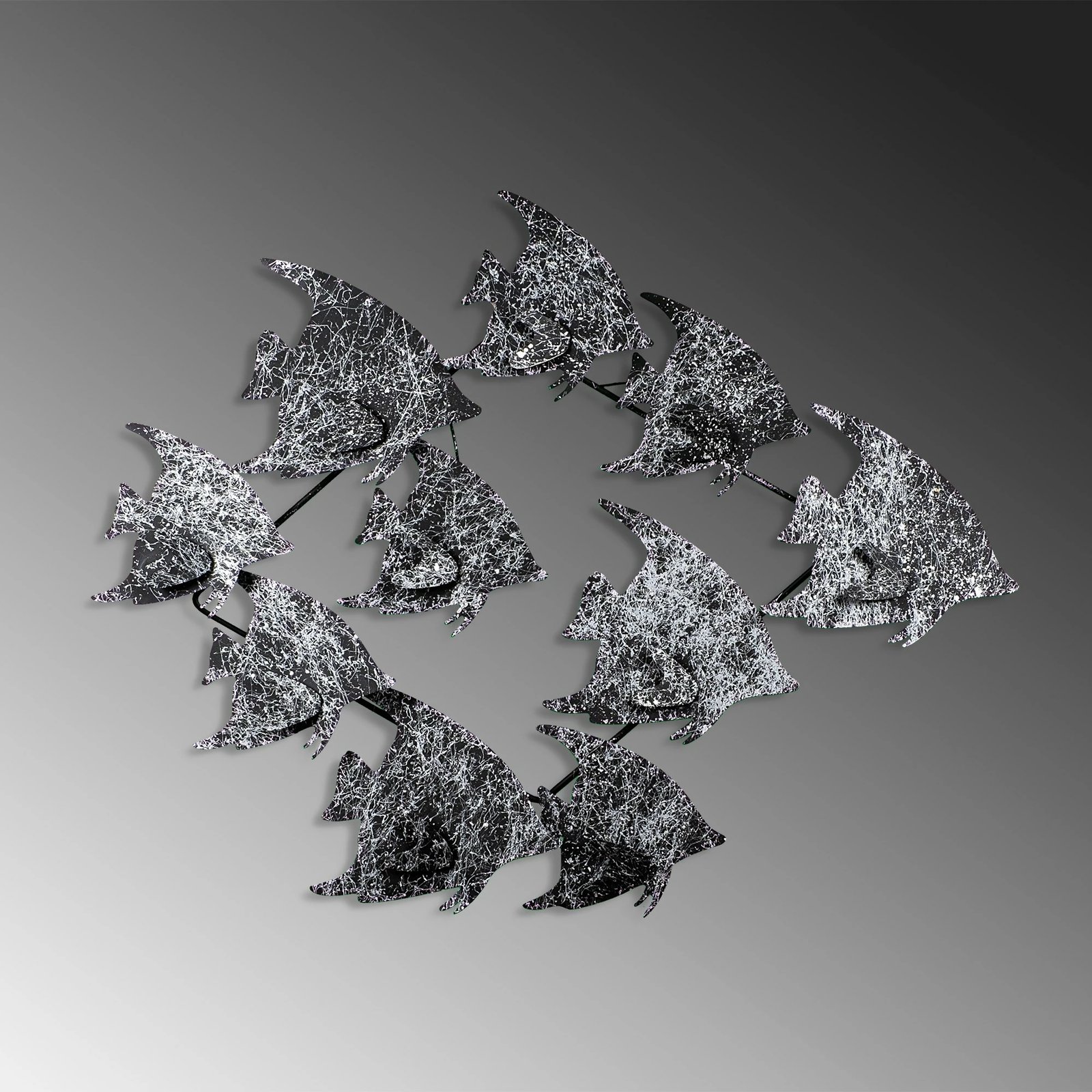 Aksesor dekorativ metalik për mur Wallity, Melek v2 3, shumëngjyrësh, 83x58x4cm