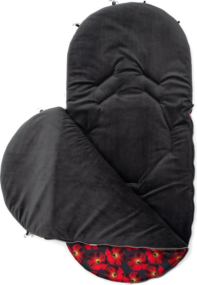 futë dimri për bebe për karrocë dhe ulëse makine, New Baby, minky i butë, vrima për rripa 5‑pikësh, 95x45 cm, e kuqe