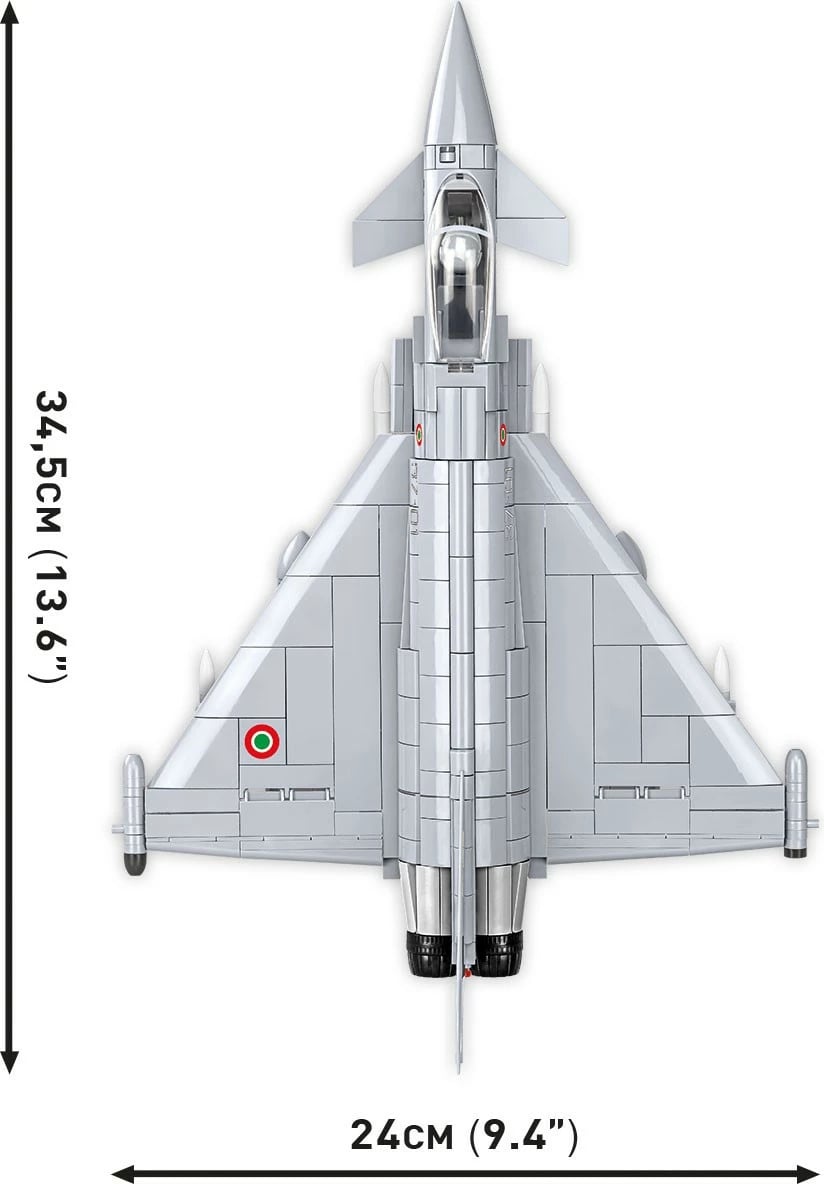 Set blloqesh ndërtimi, Cobi, Eurofighter F2000 Typhoon 5849, 642 copa, shkallë 1:48, seri Armed Forces, plastikë, gri