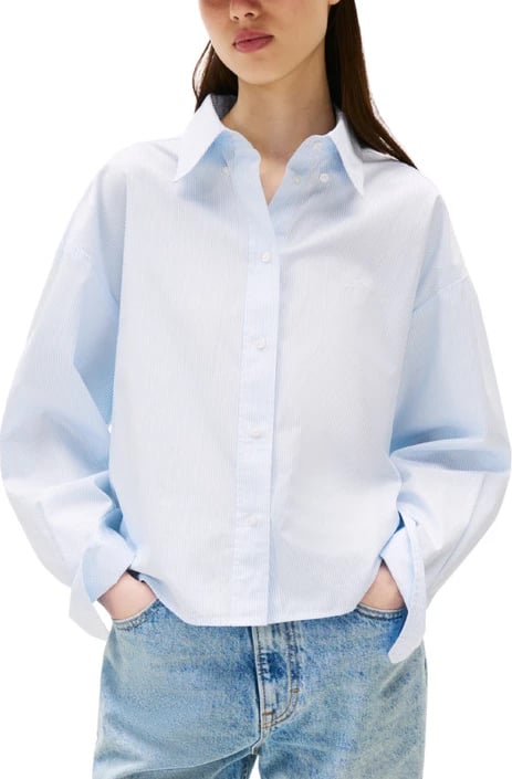 Këmishë Tommy Hilfiger Jeans femra, e kaltër e çelët