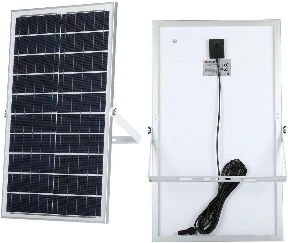 Projektor LED solar V-TAC 35W, IP65, me telekomandë, timer VT-100W 4000K, ngjyrë e zezë