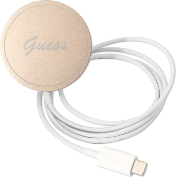 Set mbështjellës Guess GUBPP12MH4EACSW me karikues wireless për iPhone 12/12 Pro, 4G Print, kafe