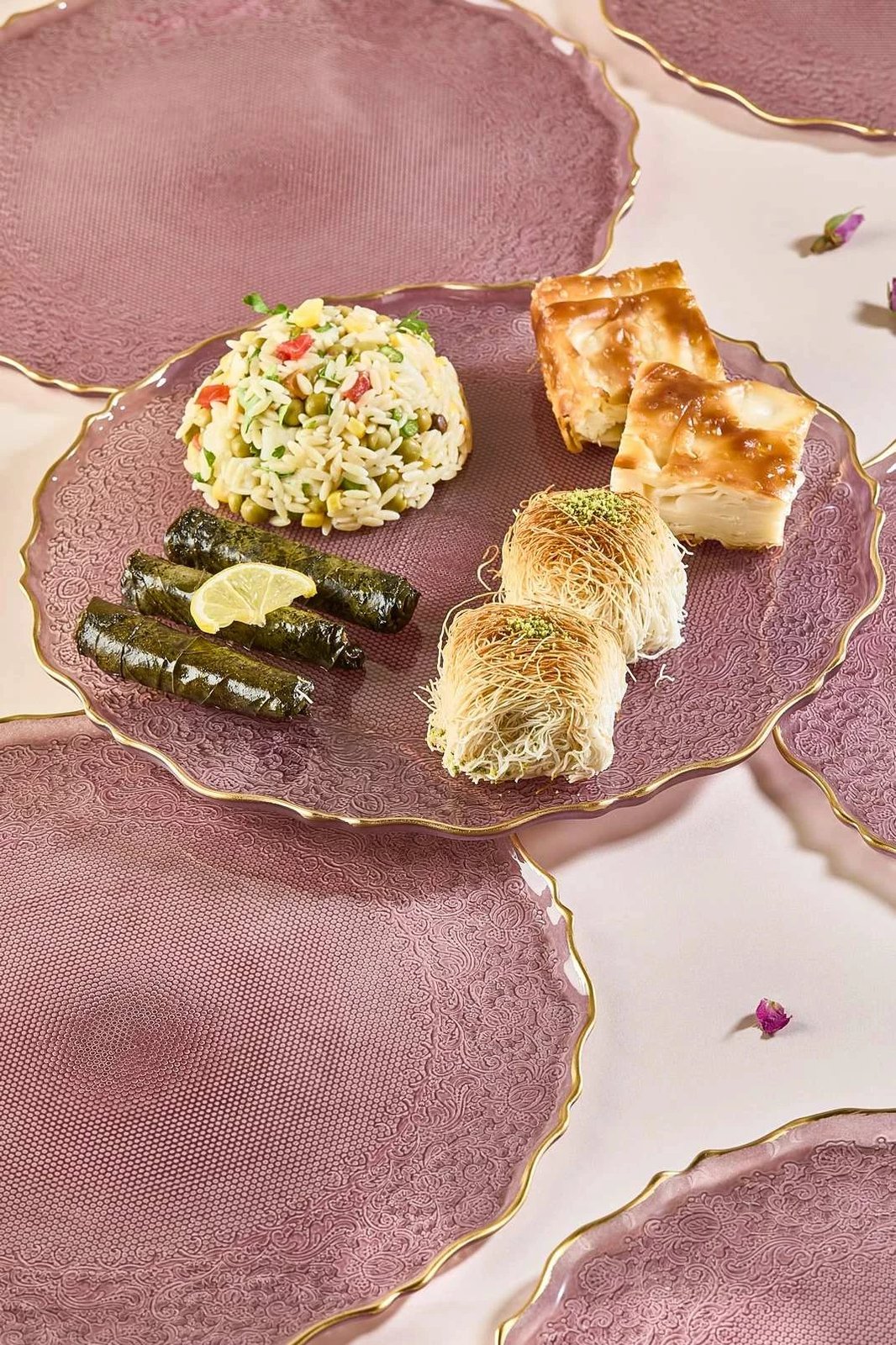 Set pjatash xhami, ngjyrë kumbulle, 6 copë, Hermia Concept, Goblen6