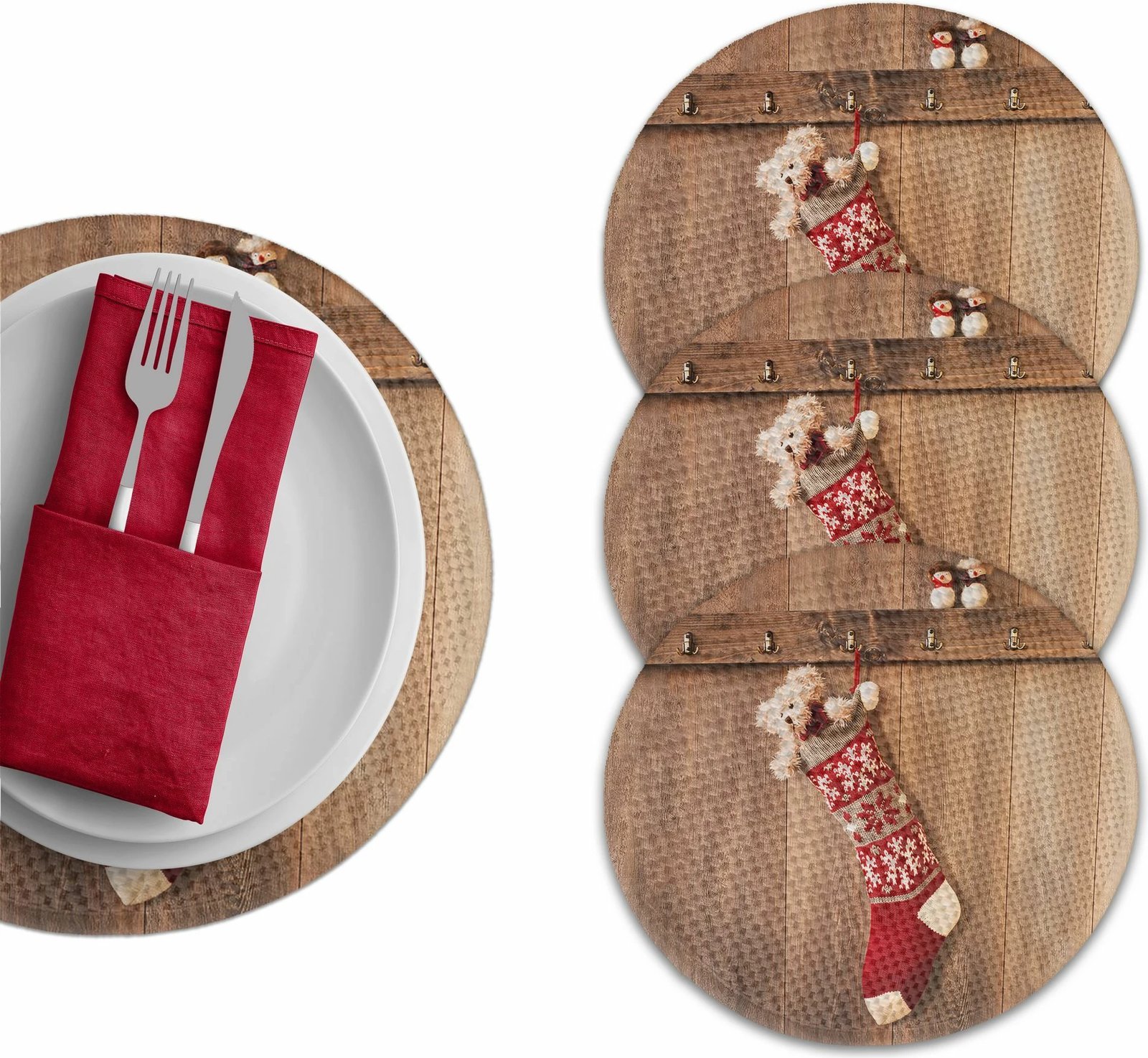 Set 4 copë mbulesa tavoline Hermia Concept, shumëngjyrëshe, 37cm