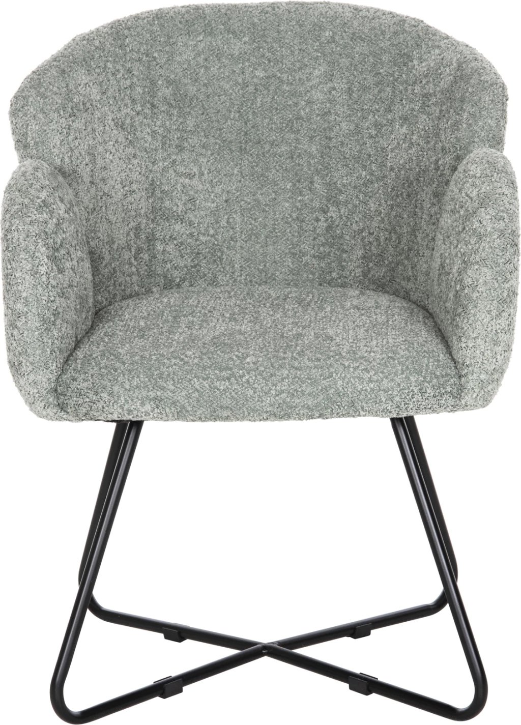 Karrige e rehatshme HARNIS FH9603.05, ngjyrë fistik, bazë metalike e zezë, 59.5x64x77H cm