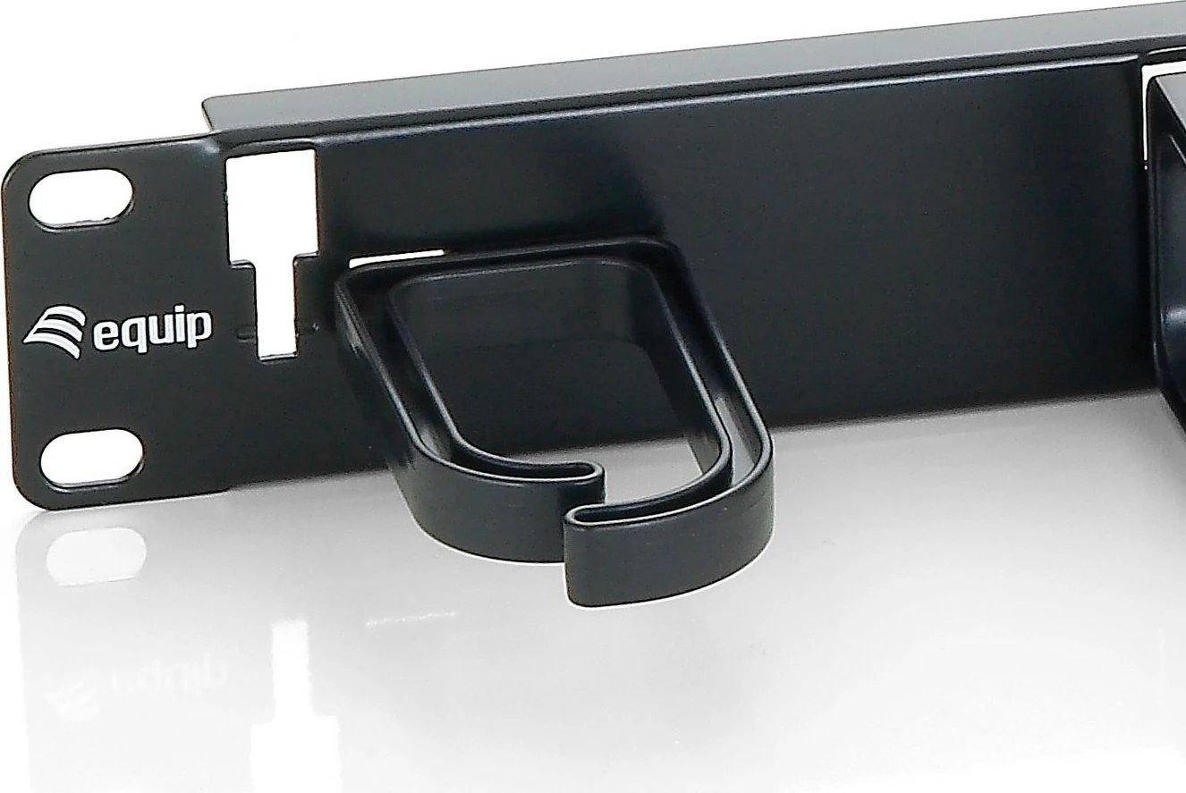 Panel menaxhimi kabllosh Equip 19" rack, plastikë/çelik, 1U, i zi
