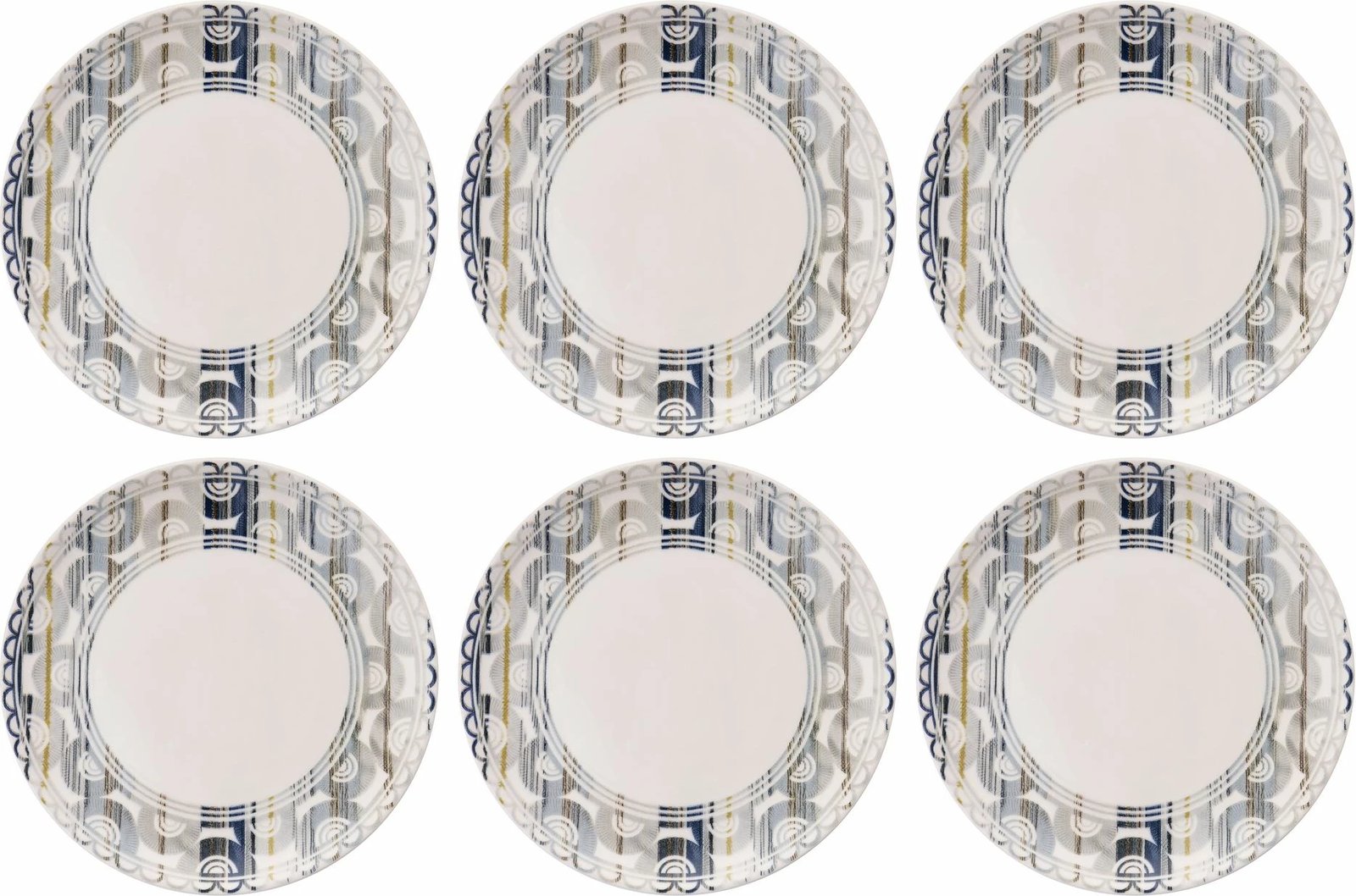 Set pjatash shërbimi (6 copë), Hermia Concept, vija gri