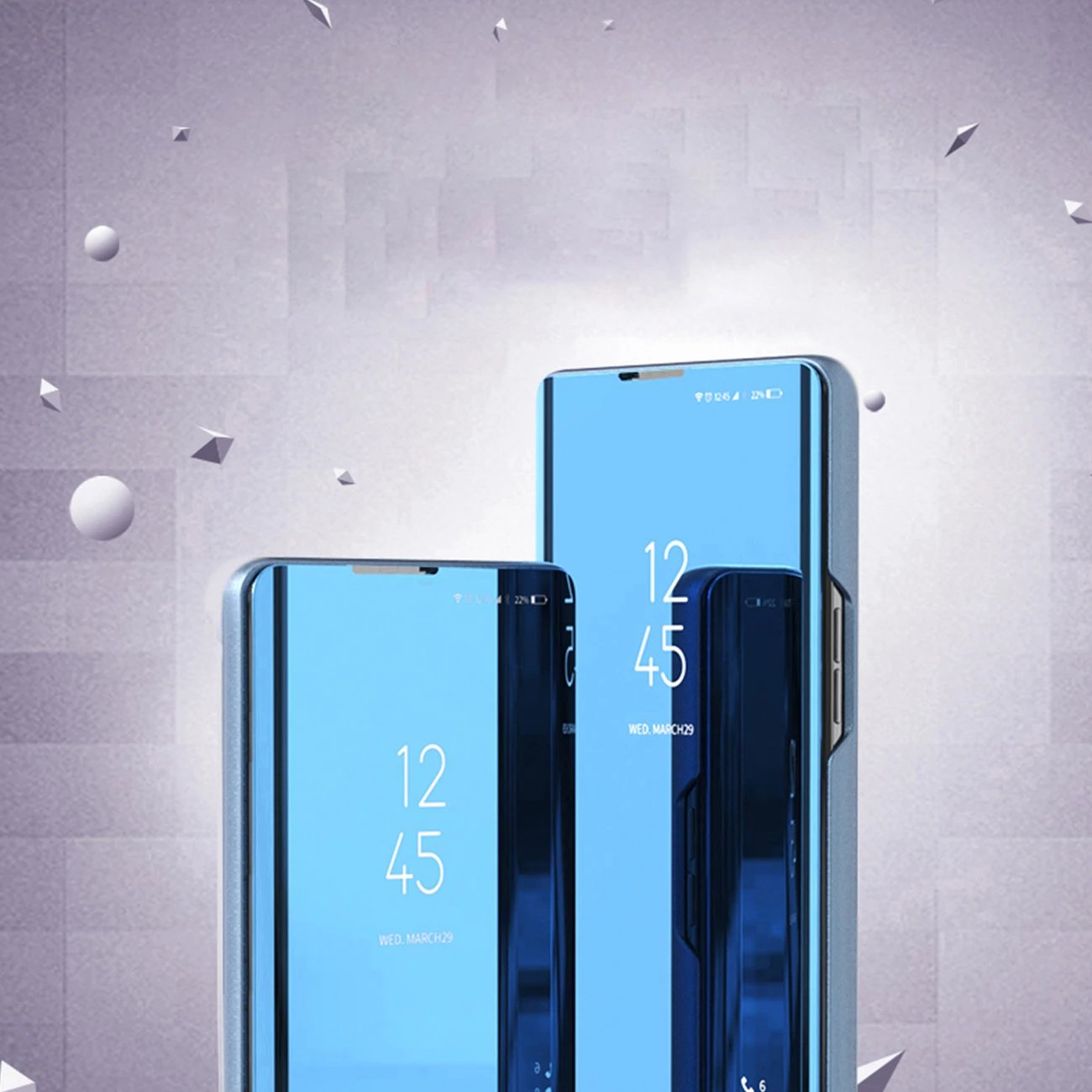 Mbështjellës Hurtel Clear View Case për Samsung Galaxy A24 4G, me kapak, Blu