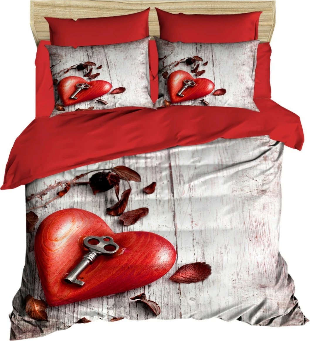 Set mbulesë për jorgan king size, L'essentiel, 175, ngjyrë e bardhë, e kuqe, kafe