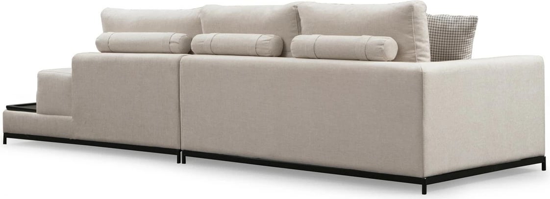 Divan katër vendesh, ngjyrë bezhë, me tavolinë anësore, Atelier del Sofa