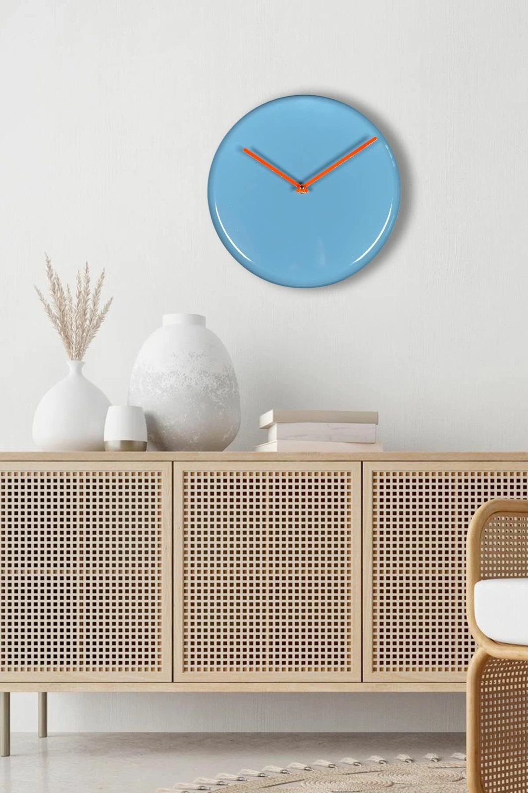 Orë muri dekorative metalike Wallity, blu, 30cm