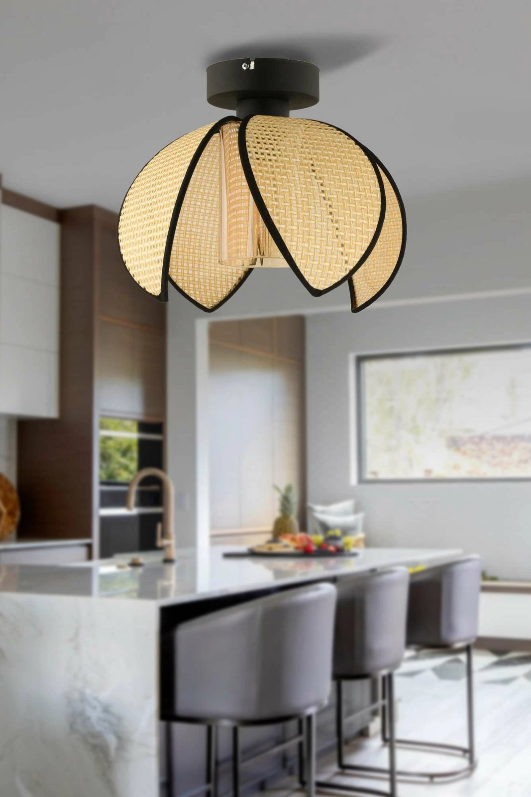 Llambë tavani Opviq, krem dhe e zezë, 64885