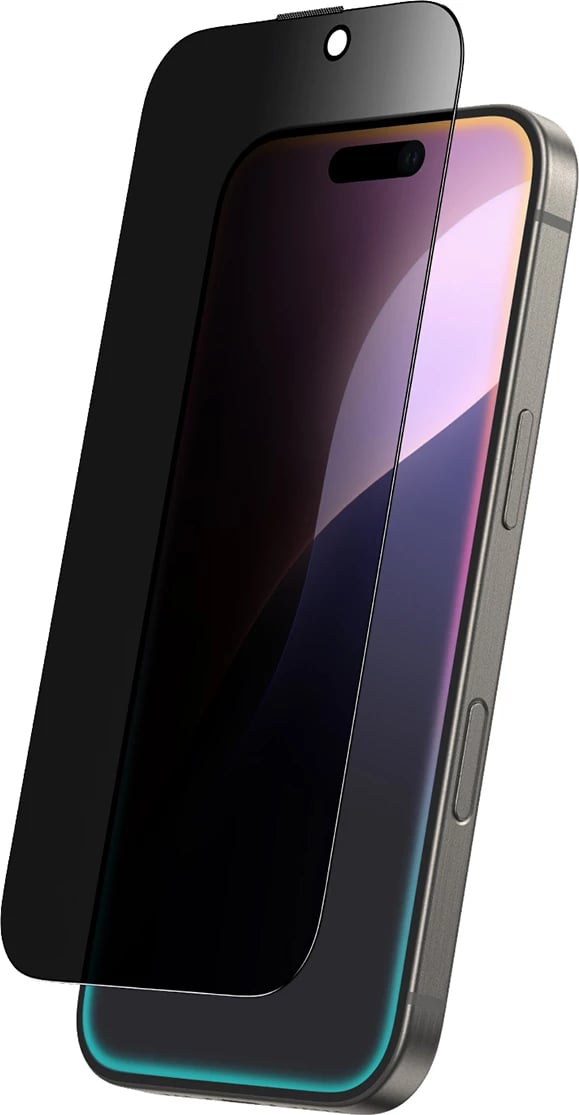 Xham mbrojtës AmazingThing Titan Privacy Glass për iPhone 16 Pro, i errët