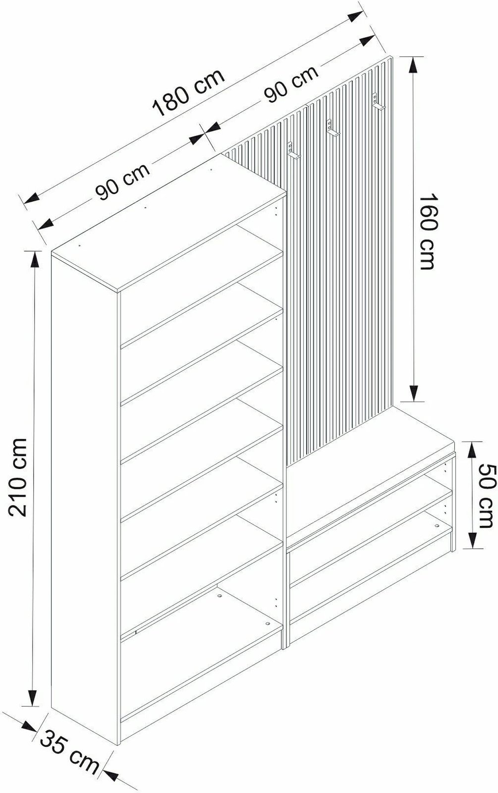 Stendë korridori Skye Decor, ngjyrë arre, Noah - 8313