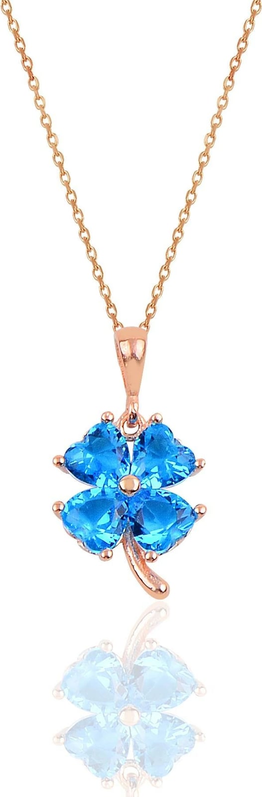 Qafore argjendi Jumeon, ngjyrë rozë ari dhe kaltër, 10088AKUA