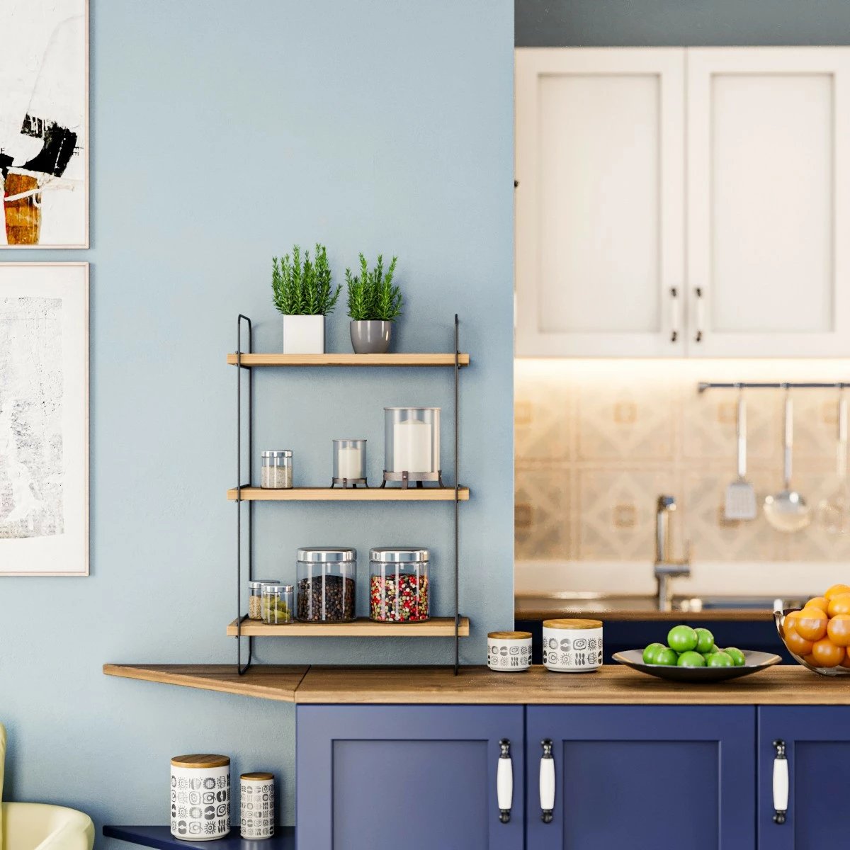 Raft muri industrial, ngjyrë Atlantic Pine, Hanah Home Pulalis, 40x66x20 cm