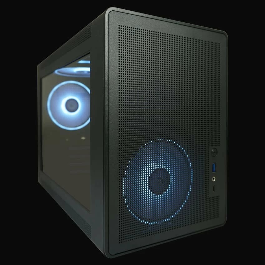 Kasë LC-Power LC-716MB-ON, Micro Tower, micro ATX/Mini-ITX, xham i temperuar, RGB, e zezë
