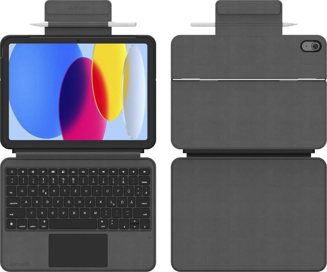 Mbështjellës folio 4smarts 540964, Apple iPad 10.9 10th Gen, Tastierë, Grafit